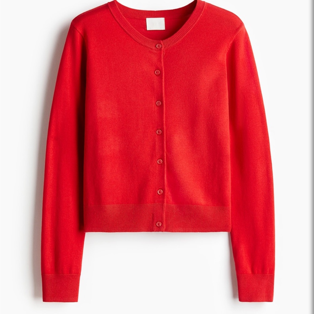 H&M Red Women's Cardigan Sweater